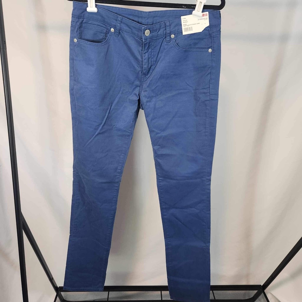 Uniqlo Pants Womens 30x33 Chino Blue Color Skinny Fit Straight Jeans
